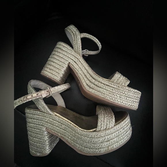 Jeffrey Campbell Asueto raffia platform espadrille EU size 40